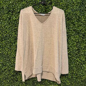 V-neck cream sweater